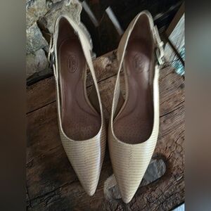 Joan & David Tan Textured Heels